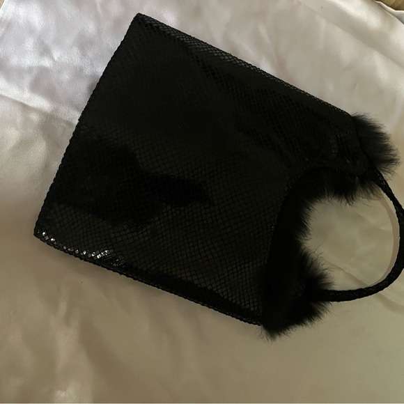 ANTONIO SCEPI~ITALY~BLACK/FUR~ MINI HANDBAG~ - Picture 6 of 8